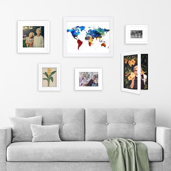 Dynamic Frames Li’l Davinci Front-Open 2-Pack Kids Art Frames, Wooden Frames for 18x24 Artwork, Prints & Certificates, Store up to 50 per Frame, 20.88 x 26.88 Outer Dimensions, White
