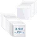 30 Pack Self-Adhesive Index Card Pockets with Top Open for Loading - Ideal Index Card Holder for Organizing and Protecting - Crystal Clear Plastic(6 x 6 Inches)