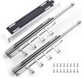 BaiNong Valet Rod for Closets Pull Out 12" Silver with 4 Hooks (2Pack) | Closet Valet Rod Slide Out for Closets, Laundry Rooms, RVs Space-Saving