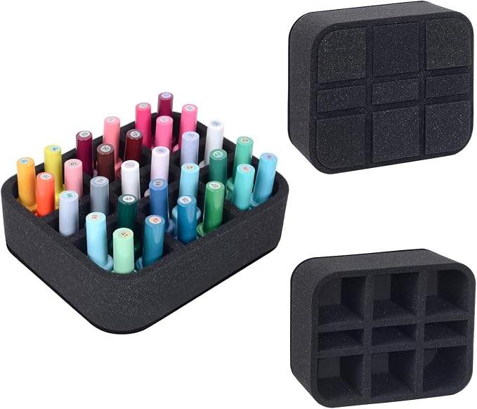 Nail Polish Organizer Holder Foam Pad DIY with 9 Slots for Storage Nail Polish or Essential Oil Tray for Drawers Black