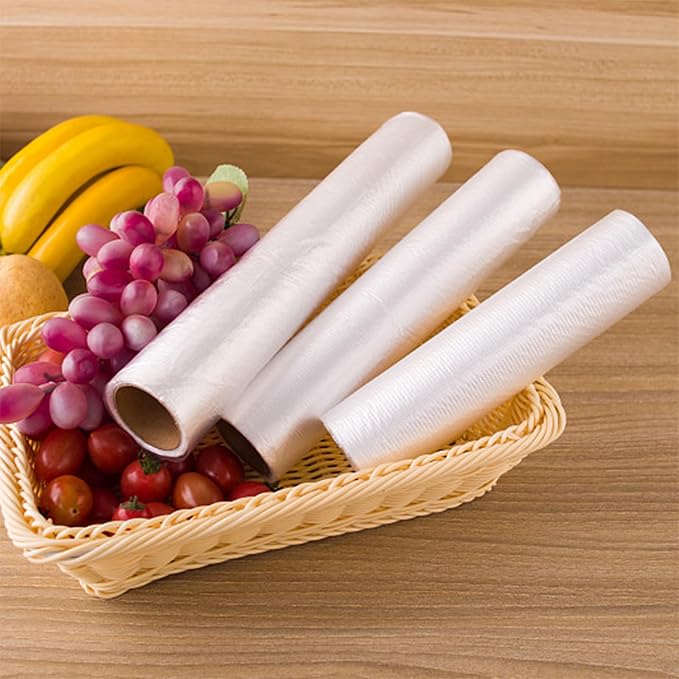 2 Rolls Plastic Produce Bags for Groceries, 35x50cm(14x20in) Durable Clear Food Storage Bags for Bread, Fruits, Vegetables, Shopping Poly Packing Bag, 700 Pcs