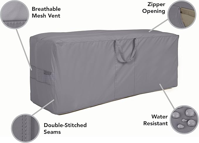Covermates Cushion Storage Bag - Weather Resistant Polyester, Weather Resistant, Water Resistant Zipper, Cover Accessories, 75W x 18D x 26H, Charcoal