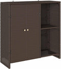 vidaXL Storage Cabinet with Storage Brown 100 x 36 x 102 cm Rattan, Chic Rattan Storage for Living Room, Multi-Use Cabinet, Stylish Design for Easy Home Organization