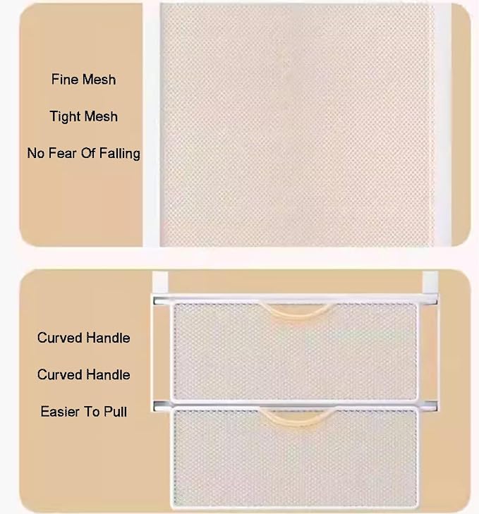 Compact Hanging Pullout Drawer Basket,Pull Out Drawer Organizer Containers Storage Bin,Stackable Shelf Baskets Organizer(Style 3)