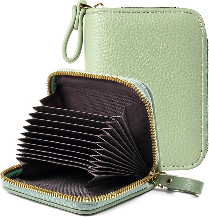 Credit Card Wallet, RFID Card Case Wallet, Zipper Card Cases Holder for Men Women, RFID Blocking, KeyChain Wallet, Compact Size Card Organizer Case for Women