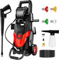 High Pressure Power Washer with 4 Quick Connect Nozzles （Portable Cleaning Machine）（Foam Cannon - Filter - Inlet Hose）（Cars/Fences/Driveways/Home/Patios）