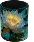 Leather Pen Holder for Desk, Water Lilies Pencil Cup Pen Organizer Makeup Brush Holder for Office Home Kids Countertop Desk Accessory Storage