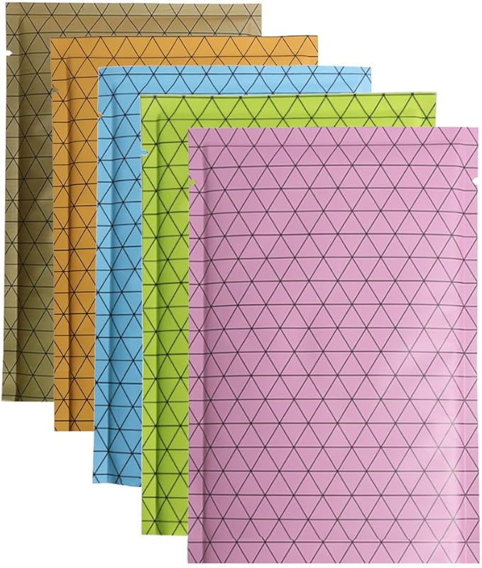 100 PCS 4 Mil Thick Open Top Heat Seal Bags, PET+AL+PE Mylar Bags with Easy Tear Notch, Resealable Heat Sealable Pouch for Food Storage, Packaging, Not Vacuum Bags (Orange, 8 * 12CM/3.2"*4.7")