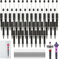 105 Pcs Beadable Pens Bulk Kit, 35 Plastic Ballpoint Pens for Beads with Refills & Bags, DIY Pen Making Kit for Office and School, Craft Gifts for Students & Teachers, Beads Pen Supplies (Black)
