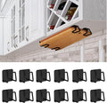 Aogigigio Under Cabinet Cutting Board Holder - 12 Pcs Pot Lid Organizer for Cabinet Rack Storage Stainless Steel Shelf Counter Chopping Board Holder (Black)