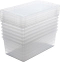 Simplify Storage Bins with Lids | Dimensions: 13.23"x 7.5"x 4.5" |6 Pack| Stackable | Nestable Bins | Great for Clothing | Books | Household Items | Shoes | Home Organization | Clear.
