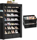 OYREL Shoe Rack Storage Cabinet with Dustproof Cover Two Boxes | 32 Pairs Tall Shoe Organizer Shelf for Closet Large Free Standing Shoe Rack Vertical Shoe Holder Stand