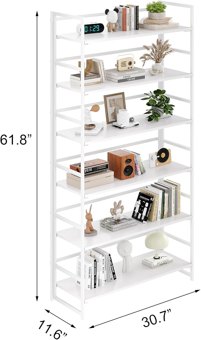 BHG Vintage Multifunctional Folding Bookshelf, No-Assembly Plant Stand Storage Rack Shelves for Home Office