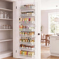 Over the Door Pantry Organizer, 8-Tier Heavy-Duty Door Spice Rack with Mesh Baskets, Height Adjustable & Anti-Swing Design, Pantry Door Organizers and Storage for Kitchen, Bathroom