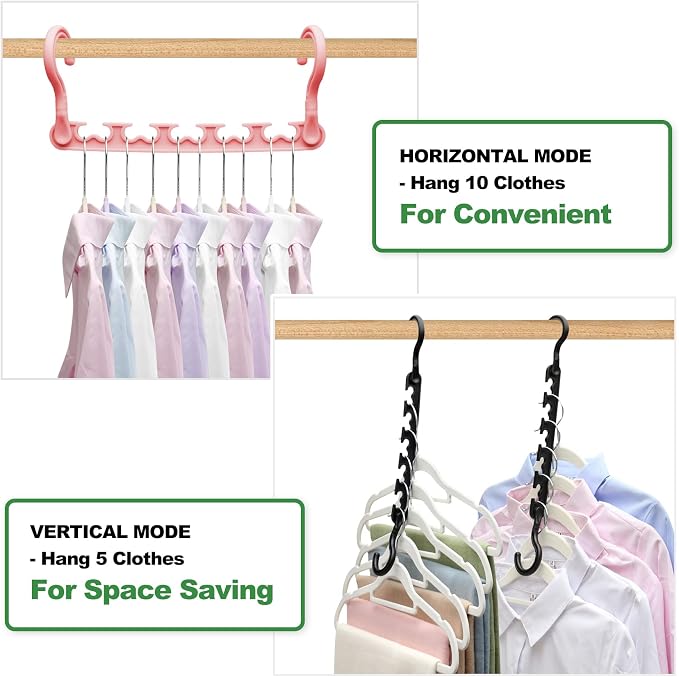 6-Pack-Closet-Organizers-and-Storage,Sturdy Organization-and-Storage-Hangers-Space-Saving for Wardrobe,Dorm-Room-Essentials for College Students Girls Smart Clothes Hanger