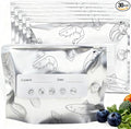 Aluminum Foil Food Storage Bags, Reusable Freezer Bags for Refrigerator, Stand Up Airtight Vacuum Sealer Bags, Heavy Duty Smell Proof Lock Freshness, Perfect for Meat, Vegetables (30, Medium)