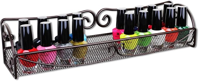 Deco Brothers Wall Mounted Single Tier Mesh Hanging Spice Rack, Set of 2 | Bronze