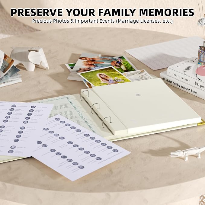Important Document Organizer – Emergency File Folder Protect Your Family’s Legacy with 3-Ring and Label Pockets, Perfect for Home Office Filing and Gift Giving on Special Occasions