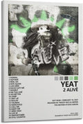 Yeat Poster 2 Alive Album Cover Poster Office Room Aesthetic Decoration Painting Canvas Wall Art Bedroom Painting Decoration Gift 08x12inch(20x30cm) Frame-style