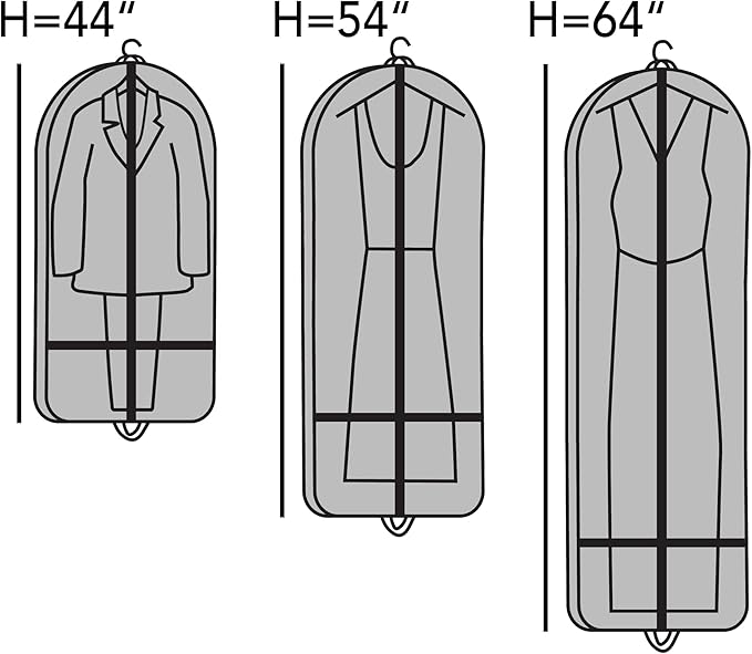 Covermates Keepsakes Garment Bag Set for Closet Storage and Travel – Breathable Suit and Dress Bags with ID Window and Carrying Handles – Heavy-Duty Hanging Wardrobe Protection Set, Blue