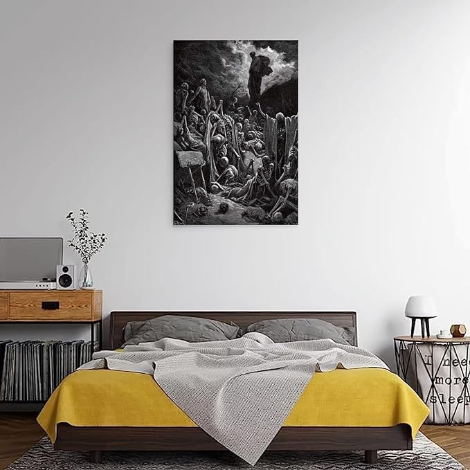 Gustave Dore The Vision Of The Valley Of Dry Bones Prints Wall Art Paintings Poster Decorative Painting Canvas Wall Art Living Rooms Bedroom Painting 16x24inch(40x60cm)