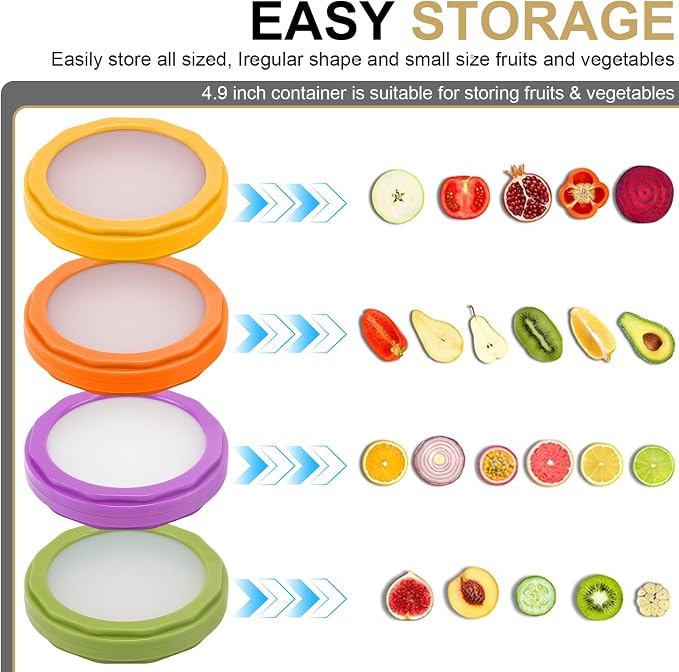 Winb Avocado Saver & Onion Storage Set of 4 Reusable Fruit and Veggie Savers - Ideal for Avocados, Tomatoes, Apples, Garlic, Onions, and More