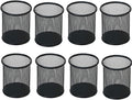 Pen Holder Mesh Pencil Holder Metal Pen Holder Pencil Holder for Desk Office Pen Organizer Black, 8 Pack