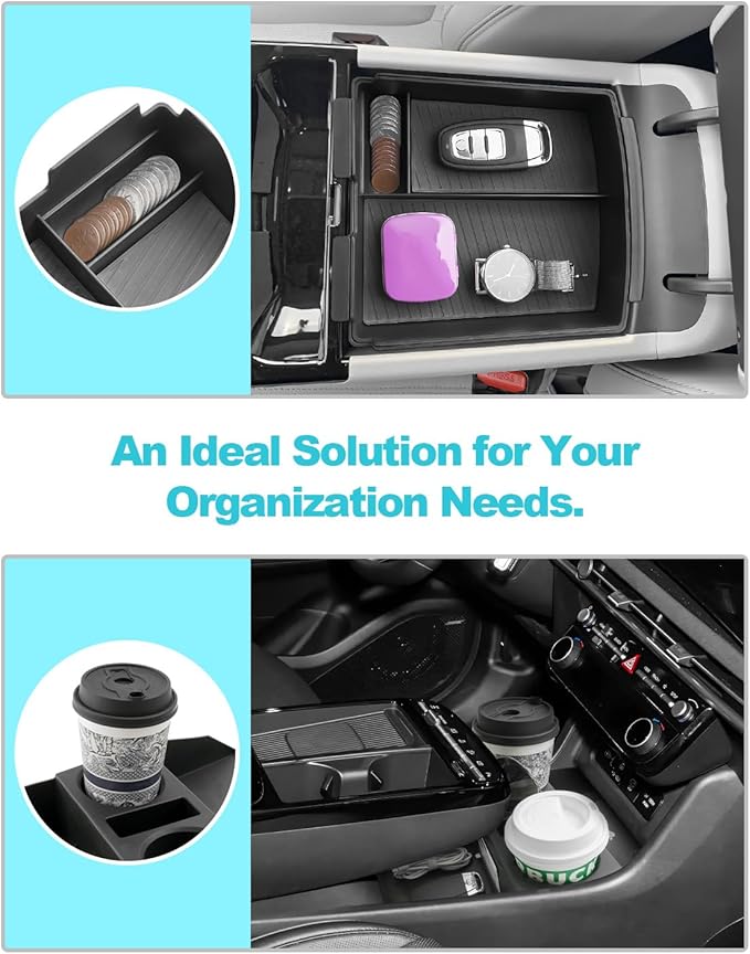 CDEFG 3Pcs for 2026 Hyundai Tucson Center Console Organizer, for 2025 2026 Hyundai Tucson (Hybrid/Limited) Accessories Middle Console & Lower Console Organizer Tray Storage Box