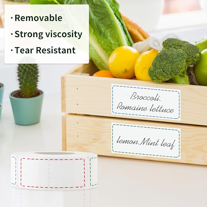 1000 Removable Freezer Labels, 1 x 2 in, Waterproof Oil-Proof Stickers | 1000 removable freezer labels, 1 x 2 in, waterproof and oil-proof for food storage, jars, containers, and kitchens