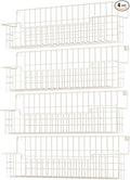 Spice Rack Wall Mount 4 Pack, Metal Wall Mounted Spice Rack Organizer for Cabinet Door & Pantry, Space-Saving Kitchen Spice Rack Shelf, White