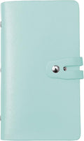 RFID Credit Card Holder, Leather Business Card Organizer with 96 Card Slots, Credit Card Case for Managing Your Different Cards and Important Documents to Prevent Loss or Damage (Light Green)