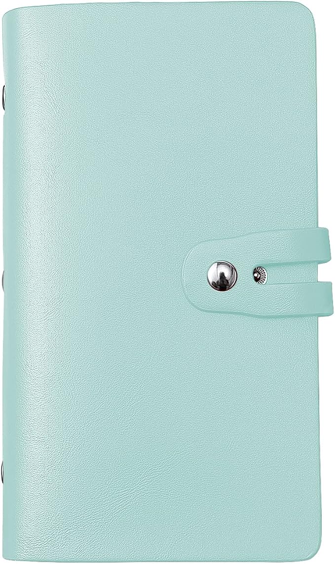 RFID Credit Card Holder, Leather Business Card Organizer with 96 Card Slots, Credit Card Case for Managing Your Different Cards and Important Documents to Prevent Loss or Damage (Light Green)