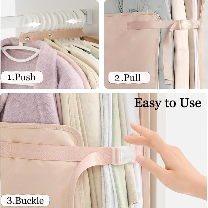 Closet Garment Press Board Organizer, Clothes Dust Cover Organizers, Space Saving Hanging Closet Compression Board, Storage Compression Bag for Down Jacket, Sweaters, Seasonal Clothes (1Pcs, Grey)