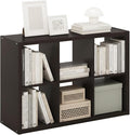 Furinno CUBICLE 6-Cube Book Shelf, Extra Thick Frame Bookshelf, Dark Oak | 14.6" x 44" x 30", Horizontally & Vertically Reversible Bookcase with Open Back, for Living Room, Bedroom, Home Office