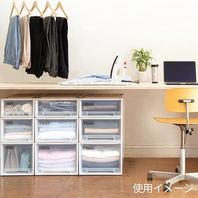 天馬 衣装ケース フィッツケース 押入れ用 ディープ カプチーノ 幅39×奥行74×高さ30cm