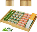 EsLuker.ly Bamboo Coffee Pod K Cup Holder Organizer for Drawer Insert Counter, Expandable Coffee Tea Storage Tray Compatible with Nespresso Vertuo Capsules - Easy Access for Office Home Kitchen