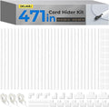 Delamu Cord Hider, 471in Total Cord Covers for Wires on Wall, Paintable Cable Cover for Wall Mounted TV, Easy Install Cable Raceways to Hide 1-2 Cords, 30 Pack, Each 15.7"L x 0.59"W x 0.40"H, White