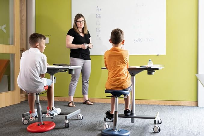 KORE Design Adjustable Wobble Stool Chair, Girls + Boys Kid Desk Stools, Ergonomic Small Office Chairs, Flexible Seating, Active Kids, ADD/ADHD, Classroom, Home, Age 8-12, Tall (16.5-24in), Pale Blue