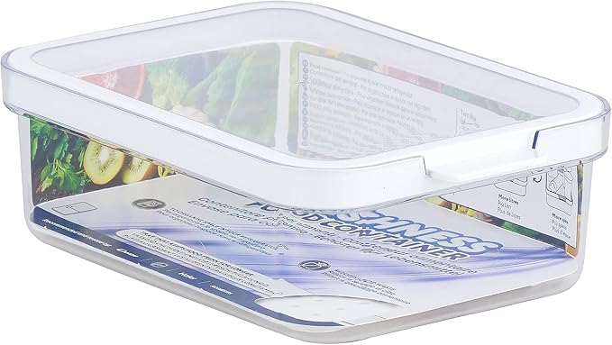 CARE + PROTECT Smart Food Container, Perfectly Stackable, Fridge Organiser, Protect Food From Moisture, Keep Food Fresh Longer 1.2L