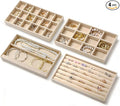 Velvet Jewelry Organizer Trays Set of 4,8.3"x4.9"x0.9",Stackable Storage Drawer Organizers Trays for Earring Ring Necklace Jewelry Display Case(4 Set,Beige)