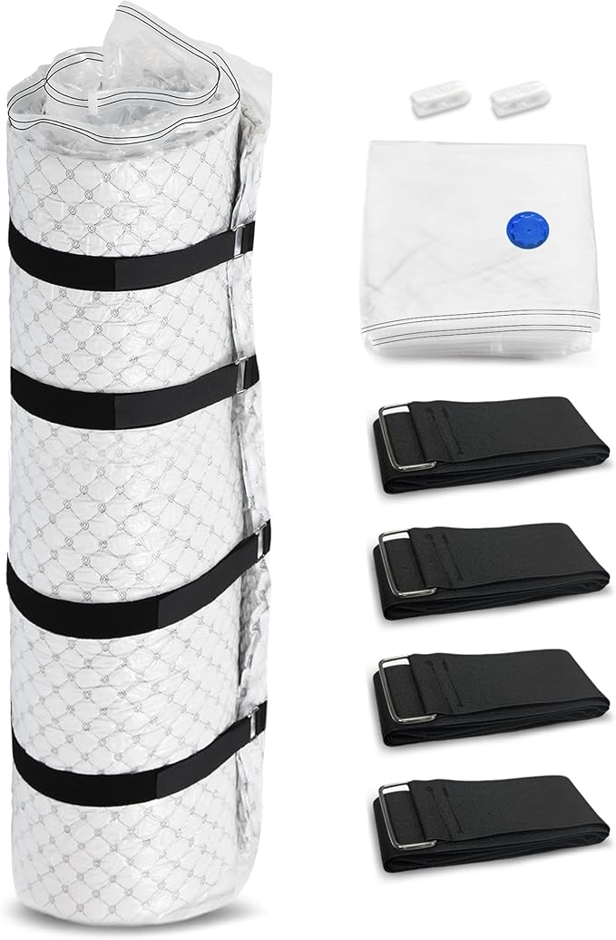 Storage Master Vacuum Storage Bag for King Size Mattress - Ideal for Memory Foam and Latex Up to 14 Inches - Designed for Easy Moving, Shipping and Storing with Straps (KING/CAL KING)