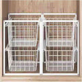 Compact Hanging Pullout Drawer Basket, Stackable Shelf Baskets Organizer,Shelf Steel Wire Pullout Hamperfor Kitchen,Pantry,Wardrobe(450x370x780mm)