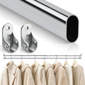 Premium Oval Closet Rod, No-Cut Stepless Adjustable Closet Rod 18"-31"