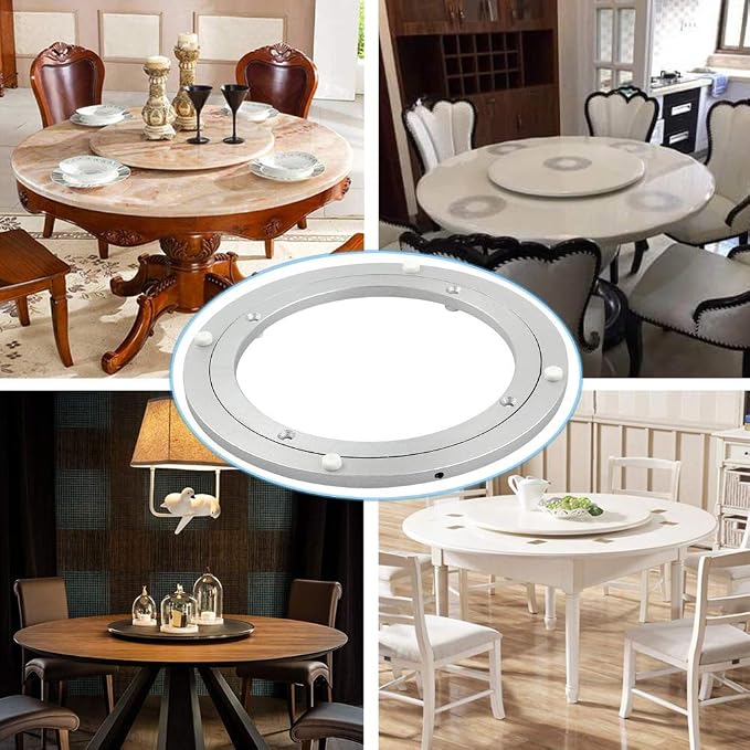 Aluminum Heavy Duty Lazy Susan Rotating Turntable Bearing Swivel Plate Hardware for Dining-Table (4 inch)