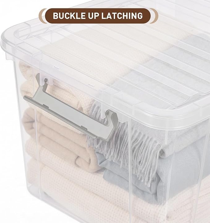 Citylife 69 QT Plastic Storage Bins with Latching Lids Stackable Storage Containers for Organizing Large Clear Storage Box for Garage, Closet, Kitchen, 2 Packs