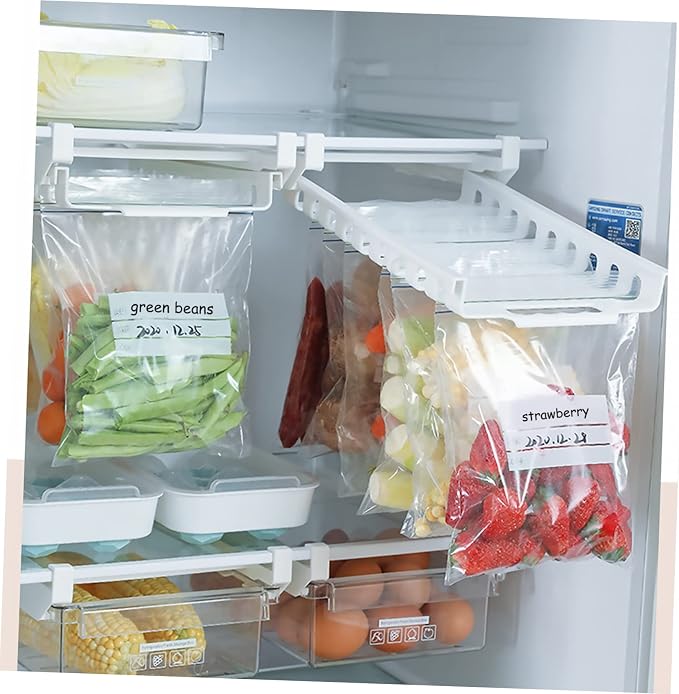 STOBAZA 10pcs Material Fridge Seal Bag Rack Sturdy Hanging Vacuum Storage Bag Holder for Fridge Organizer Pockets
