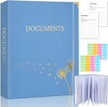 XKDOUS Important Document Organizer Emergency Binder Life Organizer Folio Folders with 9 Pockets Expanding File Storage Holder for Papers, Letters, Cards, Bills, Passports, Photos