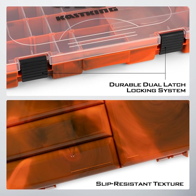 KastKing Tackle Boxes, Plastic Box, Plastic Storage Organizer Box with Removable Dividers - Fishing Tackle Storage - Box Organizer - 2 Packs /4 Packs Tackle Trays - Parts Box