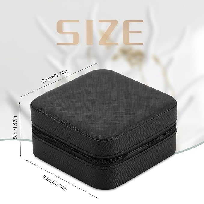 Neveika Jewelry Box with Mirror,Small Jewelry Organizer Box，Travel Jewelry Case for Women，Gift Jewelry Boxes for Female Girls (mirror black)