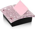 Eersida Rhinestone Self Stick Note Pad Holders 4 x 4 Inches Pink Cute Note Holder Sticky Dispenser Bling Memo Stick Dispenser for Office Employee Coworkers Gifts Home Desk Supplies